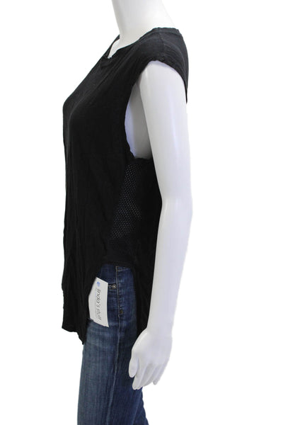 Michael Stars Womens Black Sleeveless Crew Neck Basic Tank Size One Size