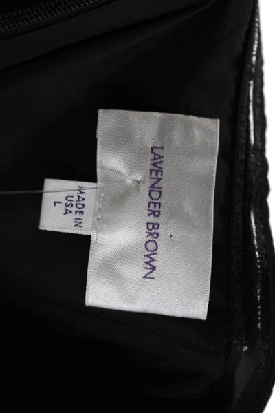 Lavender Brown Womens Fit & Flare Dress Black Size L