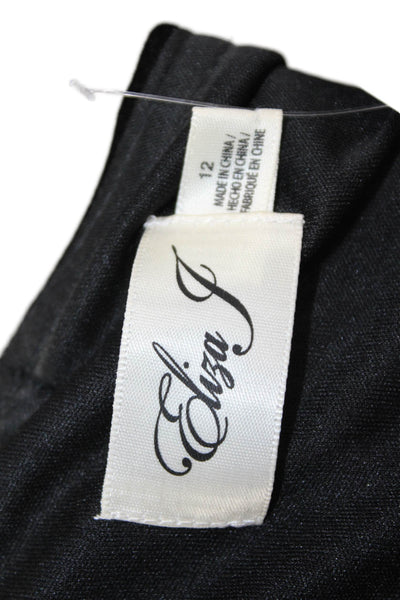 Eliza J Women Maxi Dress Black Sleeveless Zip Long Classic Size 12