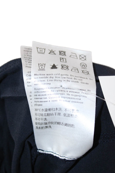 Escada Women Dark Blue Jersey T-Shirt 3/4 Sleeve Round Neck Cotton Blend Size S