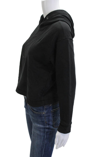 Emporio Armani Womens Pullover Hoodie V Neck Black Size S