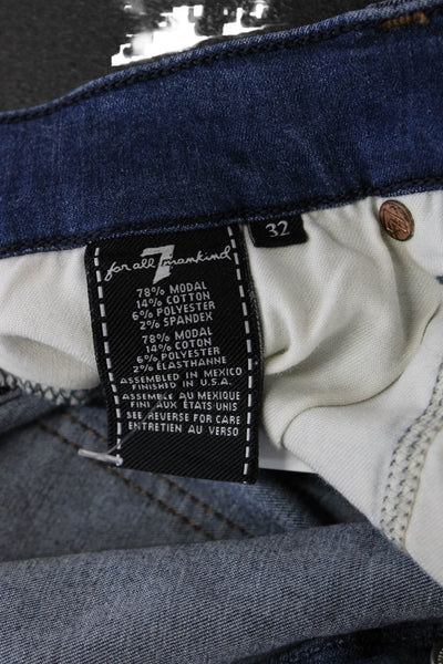 7 For All Mankind Unisex Dark Blue Boyfriend Jeans High Rise Inseam 32 Size 32