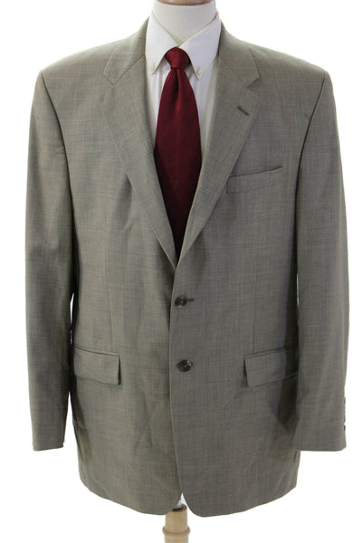Lauren Ralph Lauren Mens Gray Wool Suit Jacket Collared Button Classic Size 44