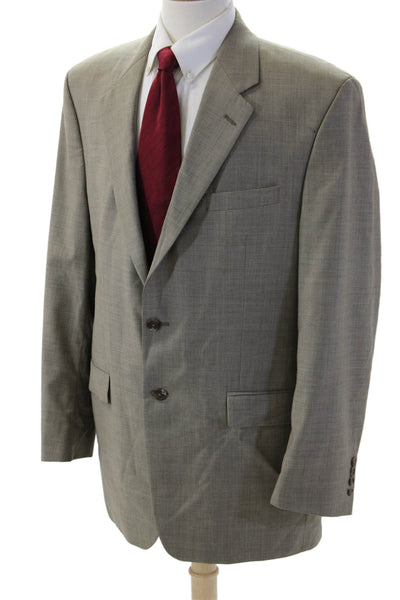 Lauren Ralph Lauren Mens Gray Wool Suit Jacket Collared Button Classic Size 44