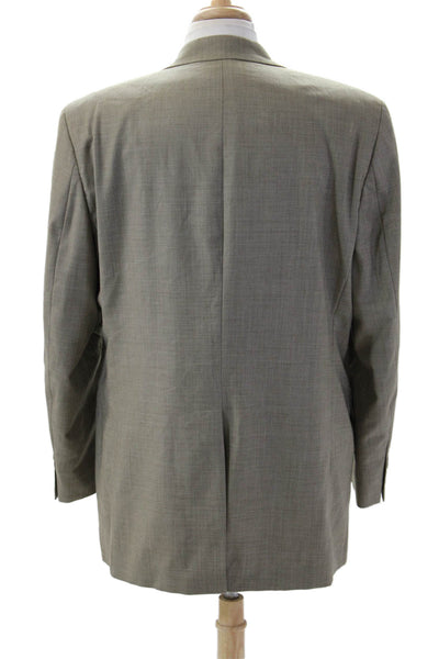 Lauren Ralph Lauren Mens Gray Wool Suit Jacket Collared Button Classic Size 44