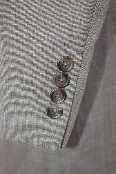 Lauren Ralph Lauren Mens Gray Wool Suit Jacket Collared Button Classic Size 44