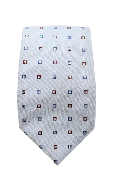 Eredi Pisano Mens Silk Geometric Print Classic Tie Light Blue One Size