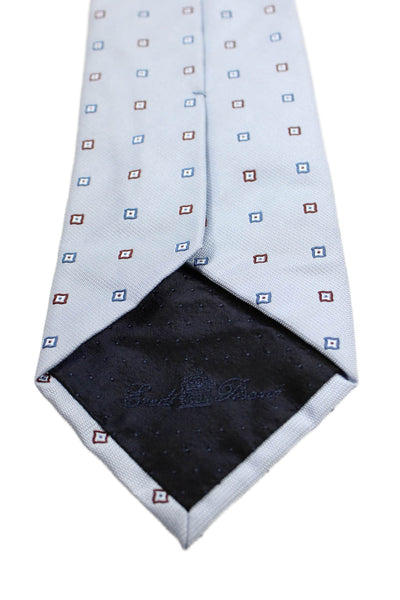 Eredi Pisano Mens Silk Geometric Print Classic Tie Light Blue One Size