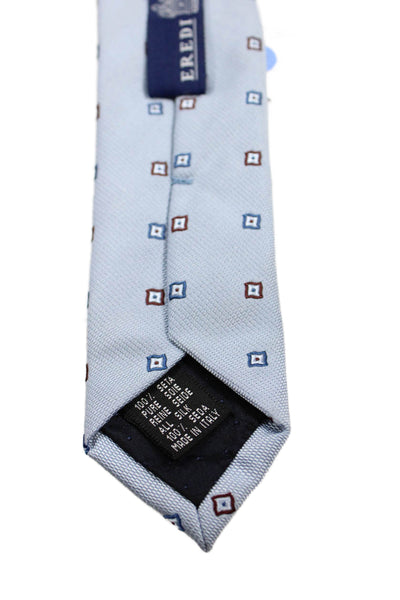 Eredi Pisano Mens Silk Geometric Print Classic Tie Light Blue One Size