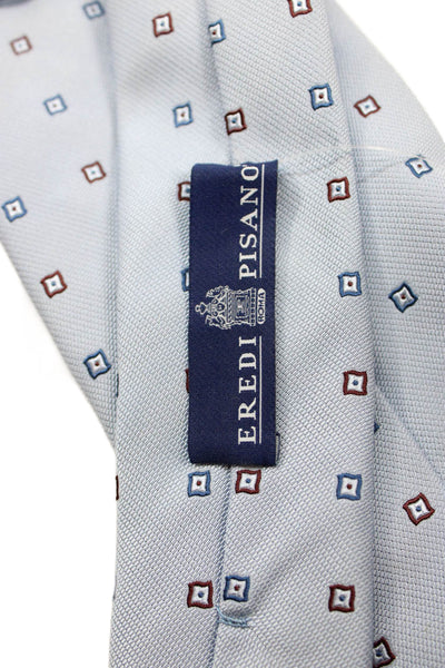 Eredi Pisano Mens Silk Geometric Print Classic Tie Light Blue One Size