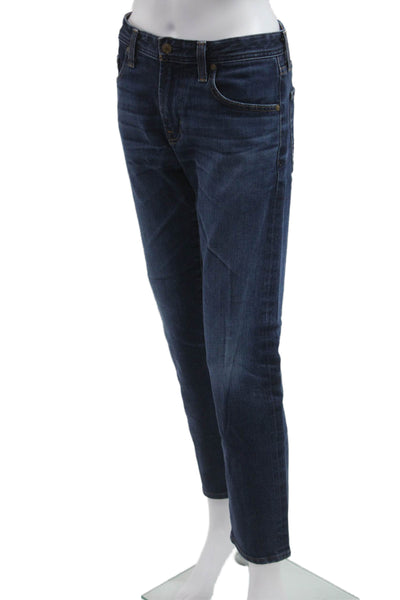 AG Adriano Goldschmied Unisex Cropped Ankle Jeans Dark Blue Button Size 31