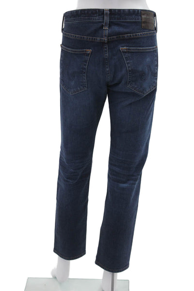 AG Adriano Goldschmied Unisex Cropped Ankle Jeans Dark Blue Button Size 31