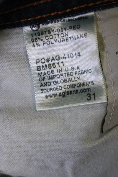 AG Adriano Goldschmied Unisex Cropped Ankle Jeans Dark Blue Button Size 31