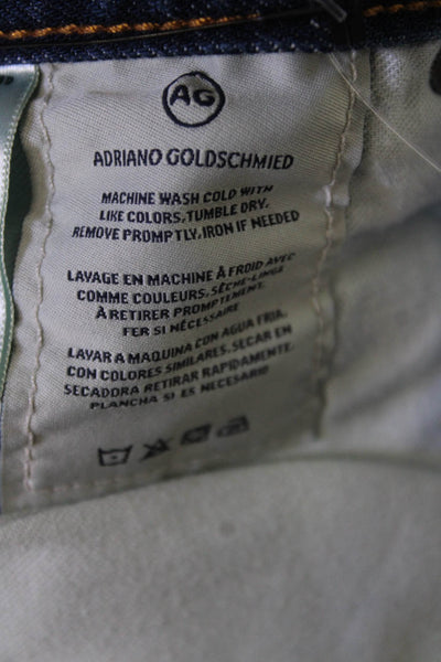 AG Adriano Goldschmied Unisex Cropped Ankle Jeans Dark Blue Button Size 31