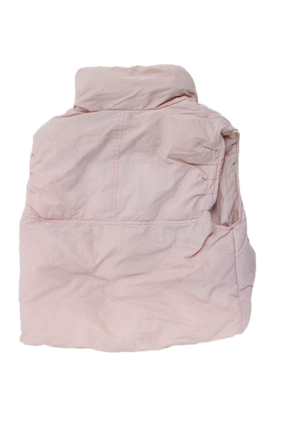 Zara Childrens Girls Full Zipper Puffer Vest Jacket Pink Size 6-7