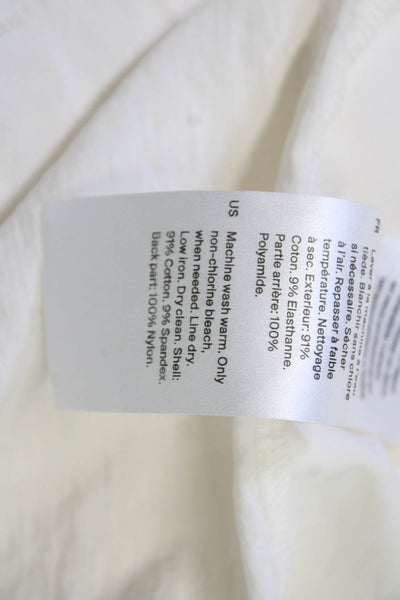 COS Women Peasant Blouse Beige Round Neck 3/4 Sleeve Button-Up Size S