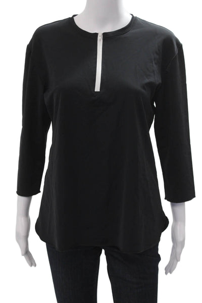 Undercover Womens Silk Black Tunic Crew Neck 3/4 Sleeve Size XL