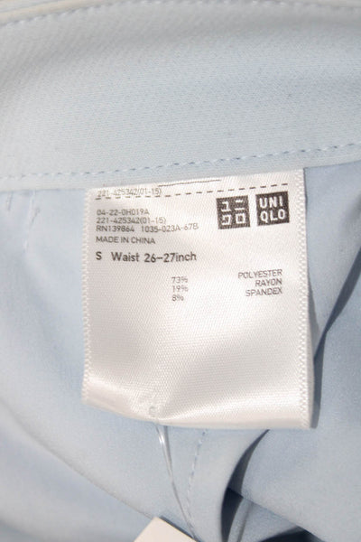 Uniqlo Womens Light Blue Dress Pants Buckle Polyester Rayon Spandex Size 10