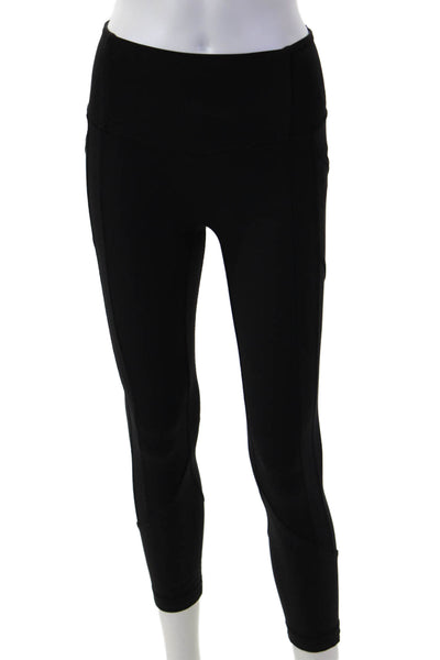 Lululemon Women Black Ankle Cropped Leggings Nylon Sports Fall Size 4