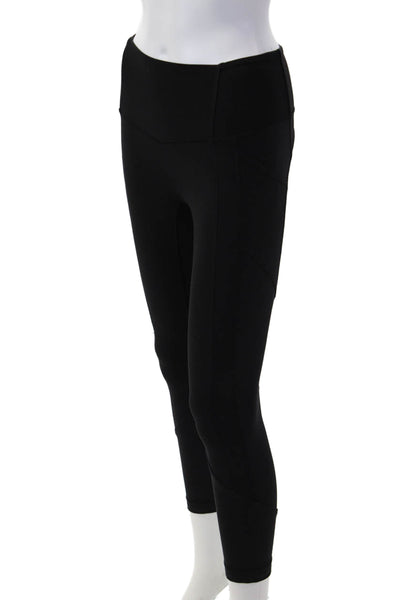 Lululemon Women Black Ankle Cropped Leggings Nylon Sports Fall Size 4