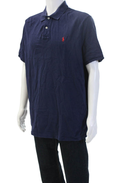 Polo Ralph Lauren Mens Short Sleeve Polo Dark Blue Cotton Big & Tall Size XL