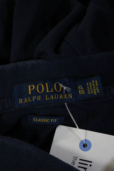 Polo Ralph Lauren Mens Short Sleeve Polo Dark Blue Cotton Big & Tall Size XL