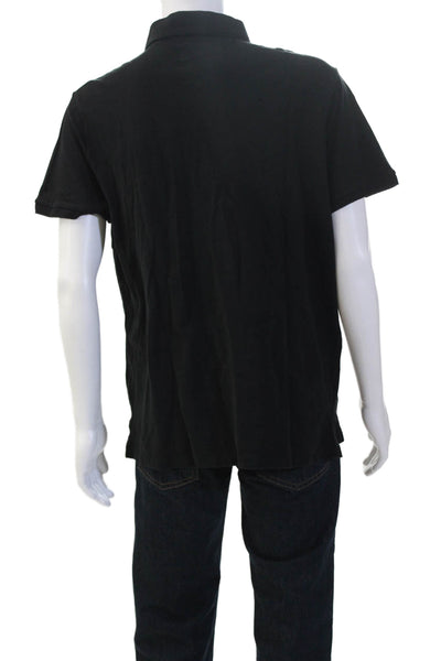 Polo Ralph Lauren Mens Button-Down Polo Black Cotton Short Sleeve Size XL