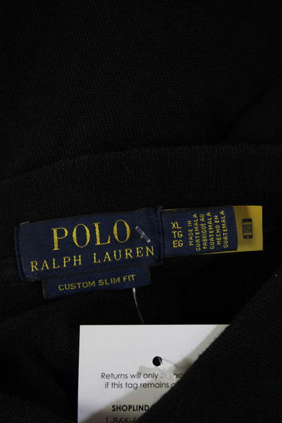 Polo Ralph Lauren Mens Button-Down Polo Black Cotton Short Sleeve Size XL