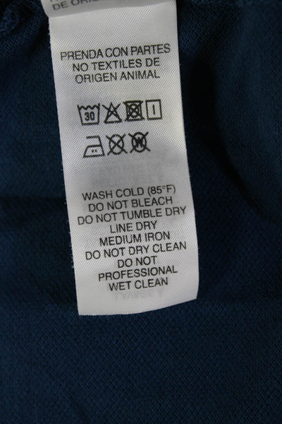 Lacoste Men Polo Collared Blue Cotton Short Sleeve Button Size XL