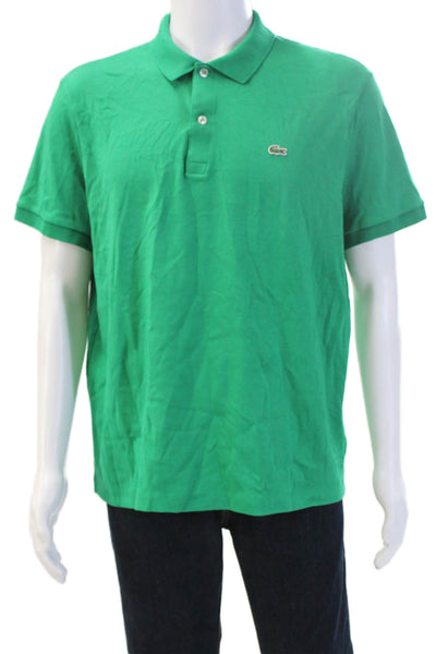 Lacoste Mens Green Collared Short Sleeve Cotton Polo Size XL