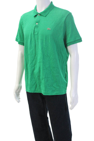Lacoste Mens Green Collared Short Sleeve Cotton Polo Size XL