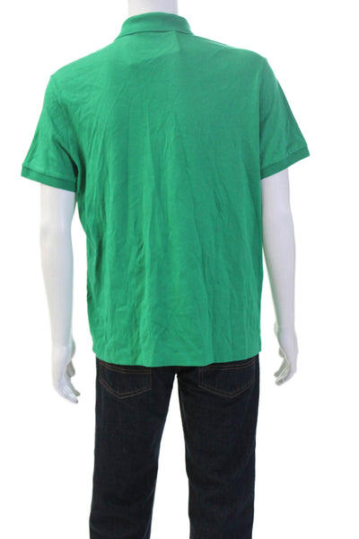 Lacoste Mens Green Collared Short Sleeve Cotton Polo Size XL
