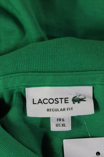 Lacoste Mens Green Collared Short Sleeve Cotton Polo Size XL