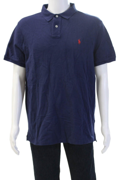 Polo Ralph Lauren Mens Short Sleeve Collared Dark Blue Cotton Polo Size XL