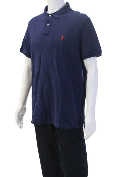 Polo Ralph Lauren Mens Short Sleeve Collared Dark Blue Cotton Polo Size XL