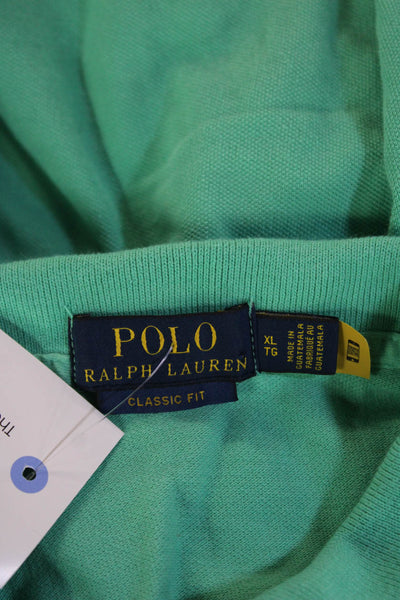 Polo Ralph Lauren Mens Green Cotton Short Sleeve Polo Size XL