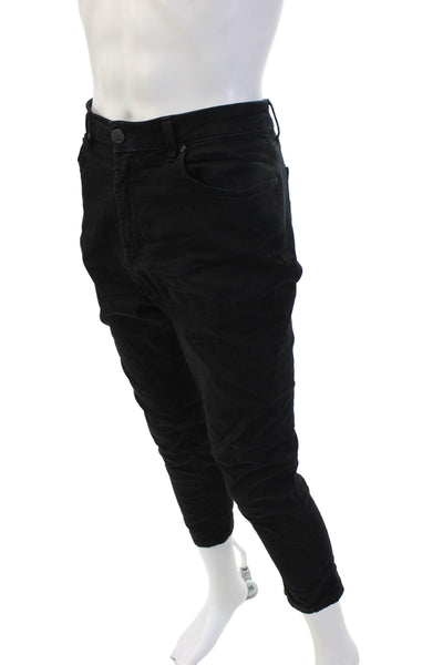 Monfrere Mens Cropped Ankle Black Jeans Button Size 36