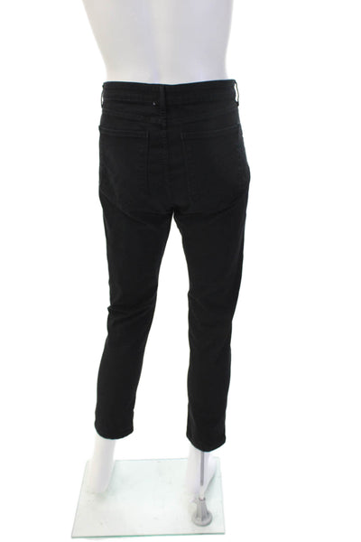 Monfrere Mens Cropped Ankle Pants Black Cotton Blend Button Size 36