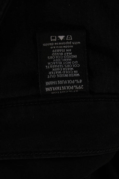 Monfrere Mens Cropped Ankle Pants Black Cotton Blend Button Size 36