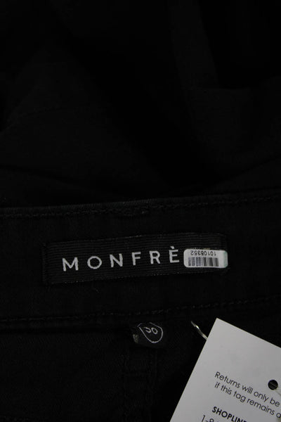 Monfrere Mens Cropped Ankle Pants Black Cotton Blend Button Size 36