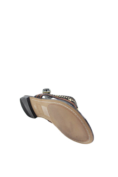 Dolce Vita Womens Leather Thong Slingbacks Sandals Black Brown Size 10