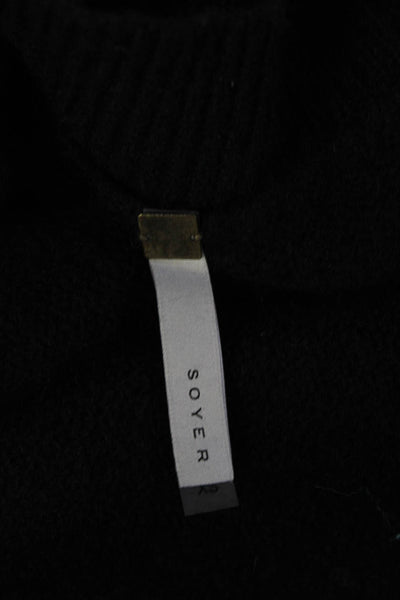 Soyer Women Black 100% Cashmere Sleeveless Mock Neck Pullover Sweater Size XS