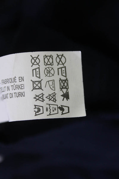 Zara Basic Womens Blouse Dark Blue Long Sleeve Round Neck Viscose Size M