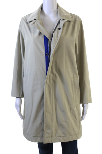 Tommy Hilfiger Unisex Overcoat Raincoat Beige Collared Long Sleeve Size M