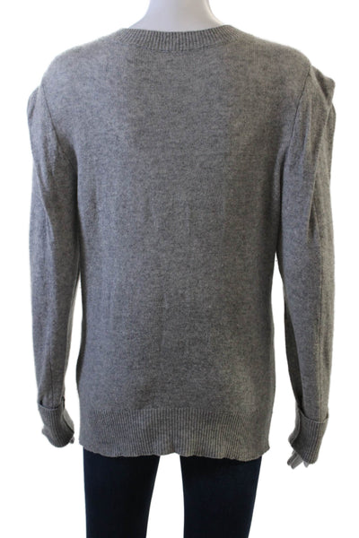 Frame Women 100% Cashmere Pullover Sweater Gray Crew Neck Size L