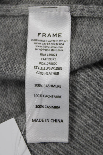 Frame Women 100% Cashmere Pullover Sweater Gray Crew Neck Size L