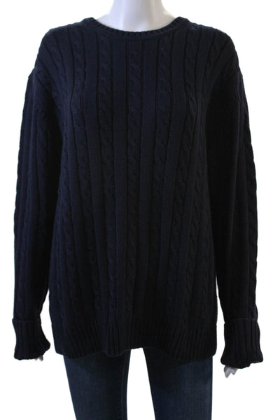 Grant Thomas Women Pullover Dark Blue Supima Cotton Long Sleeve Size L