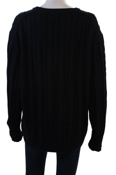 Grant Thomas Women Pullover Dark Blue Supima Cotton Long Sleeve Size L