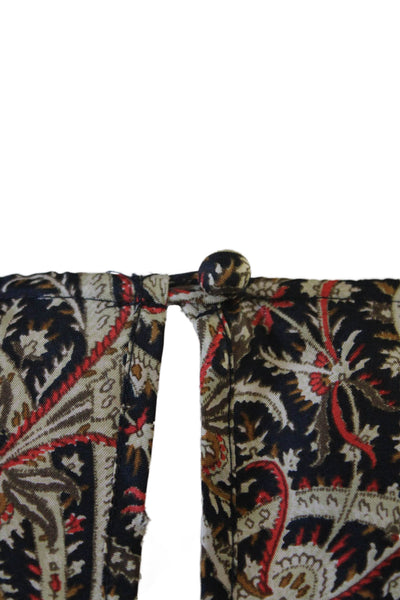 J Crew Women Beige Silk Paisley Long Sleeve Blouse Size 4