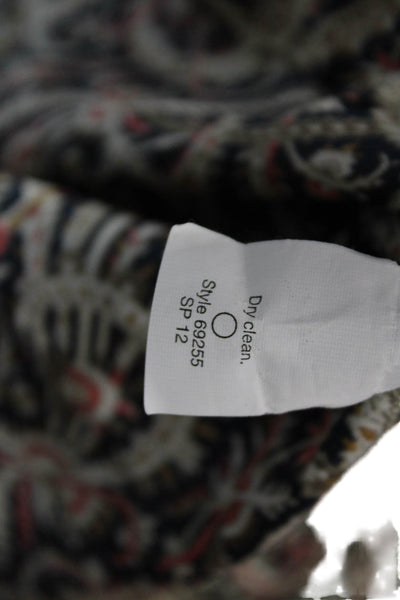 J Crew Women Beige Silk Paisley Long Sleeve Blouse Size 4